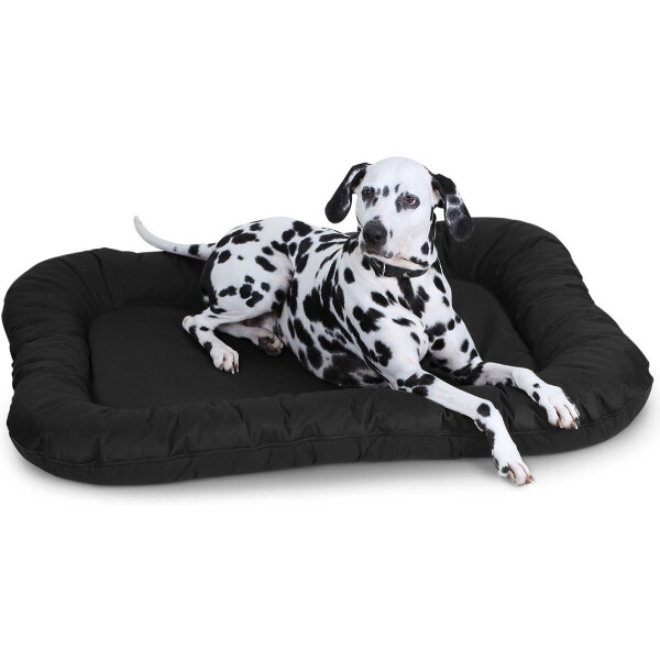 Knuffelwuff Lucky Panier pour chien pour lintérieur et lextérieur en nylon, résistant à leau XL 90 x 75cm noir
